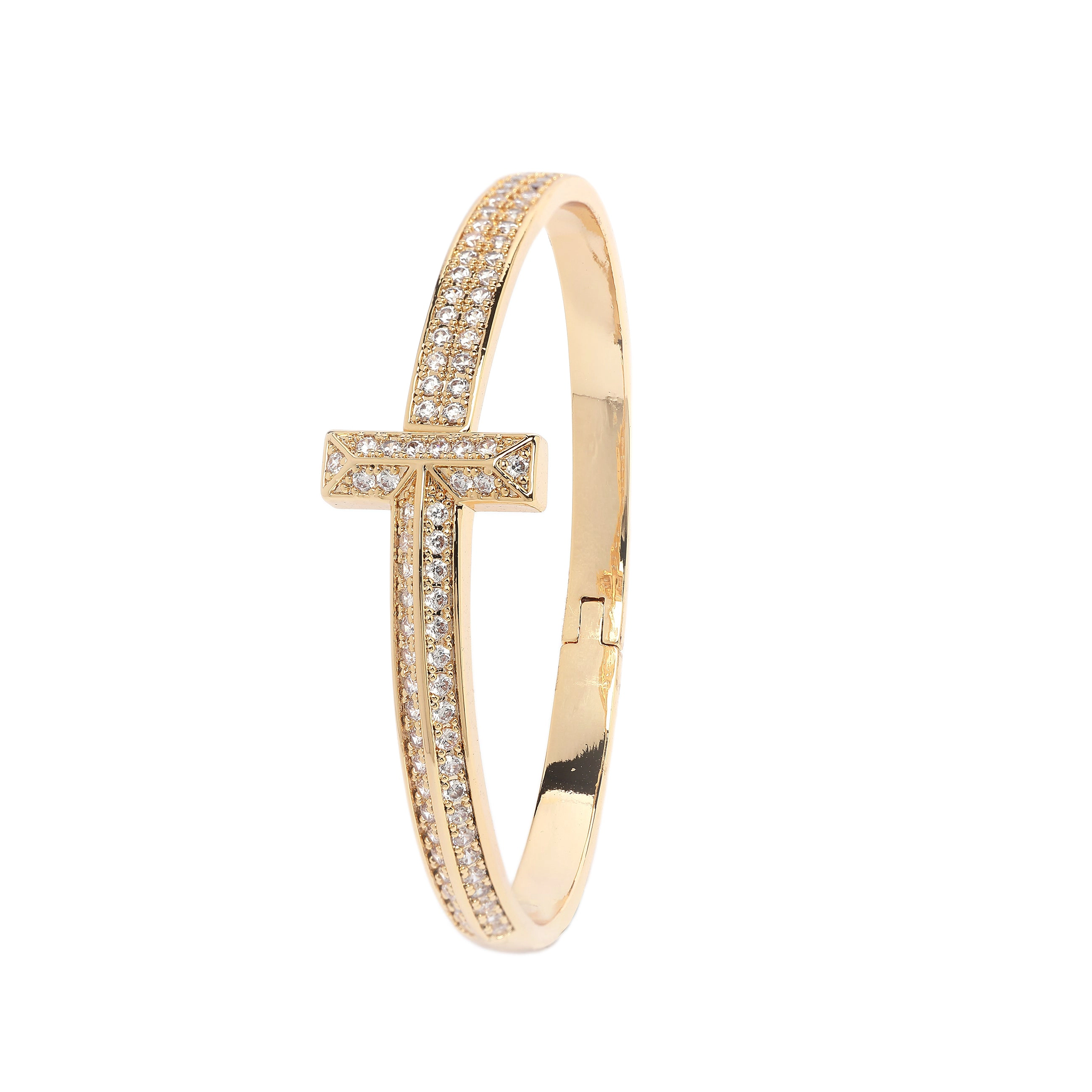 AGP PARIS Womens Radiance T-Bar Bangle Bracelet