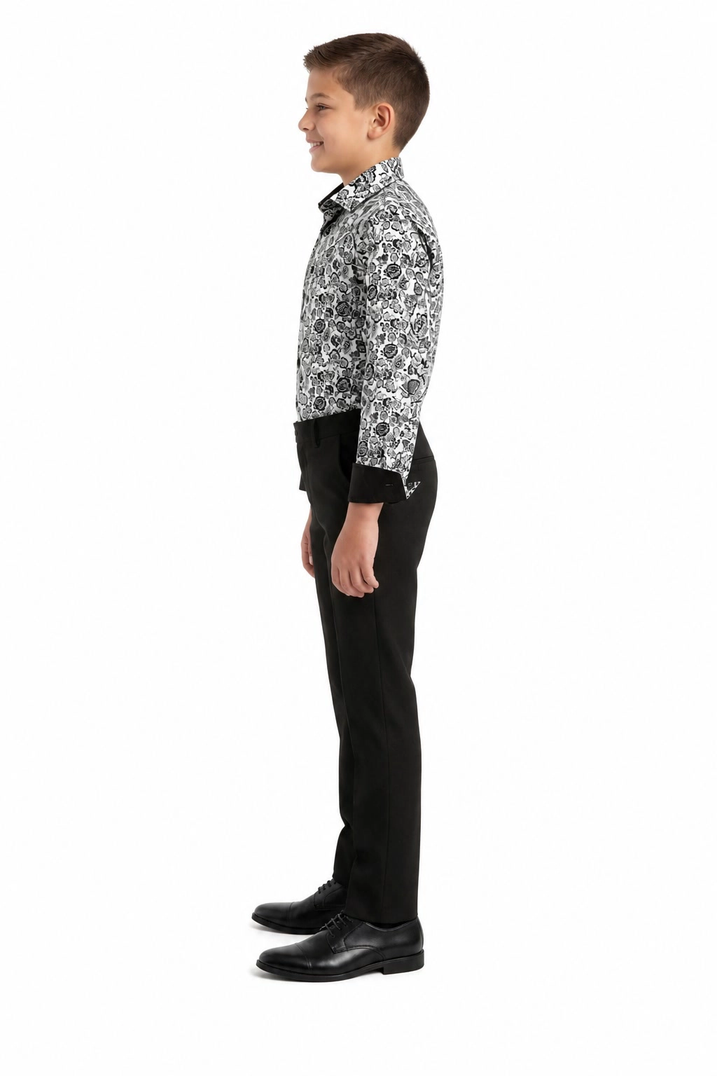 Elie Balleh Boys Slim Fit Paisley Print Shirt