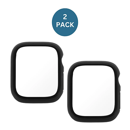 Qixxronics for Apple Watch Series 7/8/9 Case 45mm, with Built-in Tempered Glass Screen Protector 2-PACK