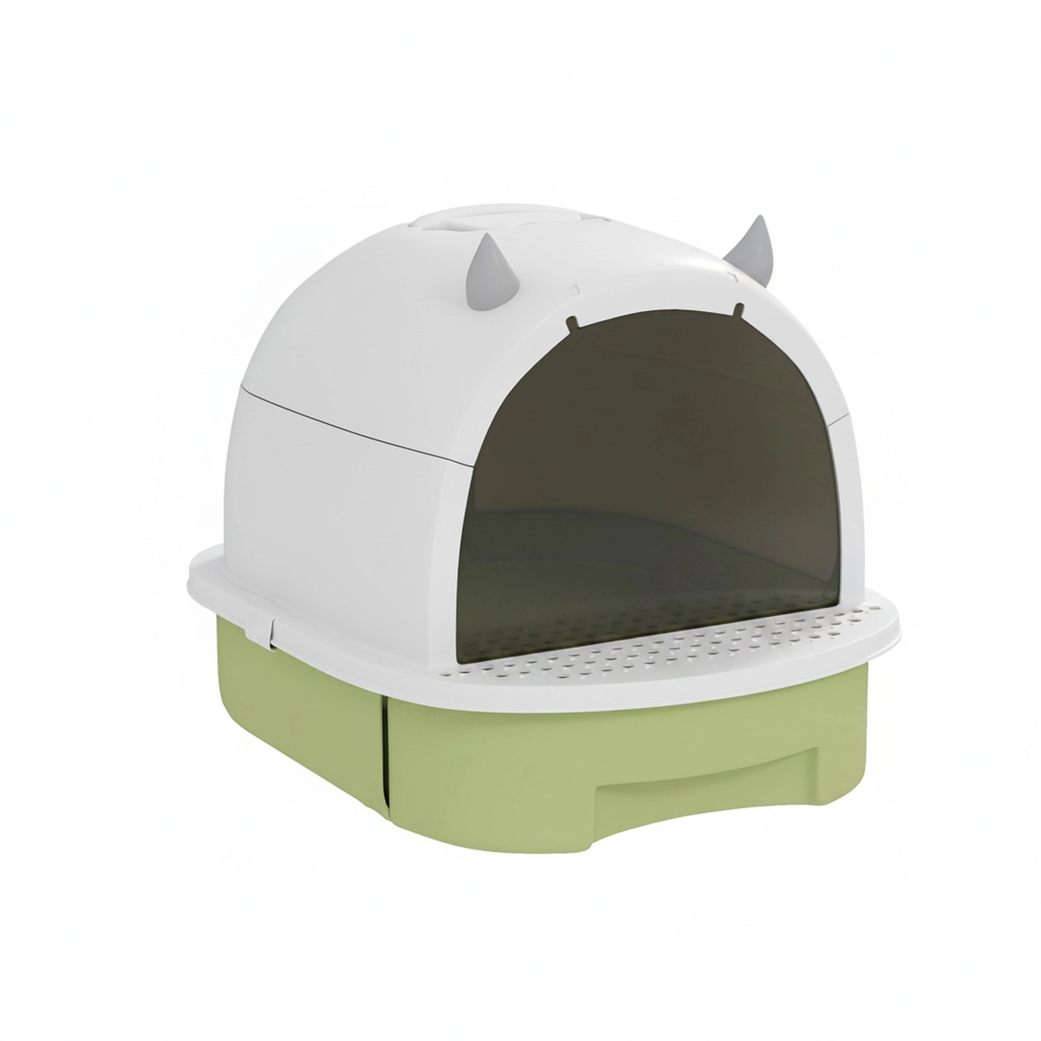 HONGGE Covered Cat Litter Box with Lid, Scoop, Deodorizing Bags for Odor Control, Privacy, Easy to Clean