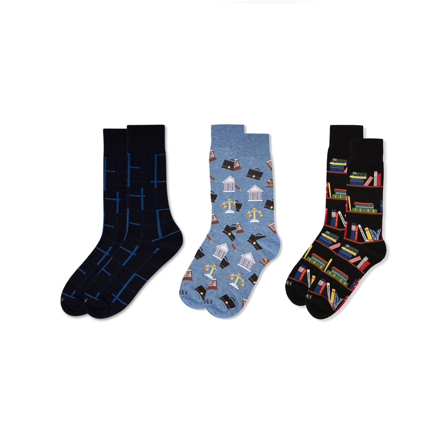 MeMoi Men's 3 Pair Pack Novelty Professions Crew Socks