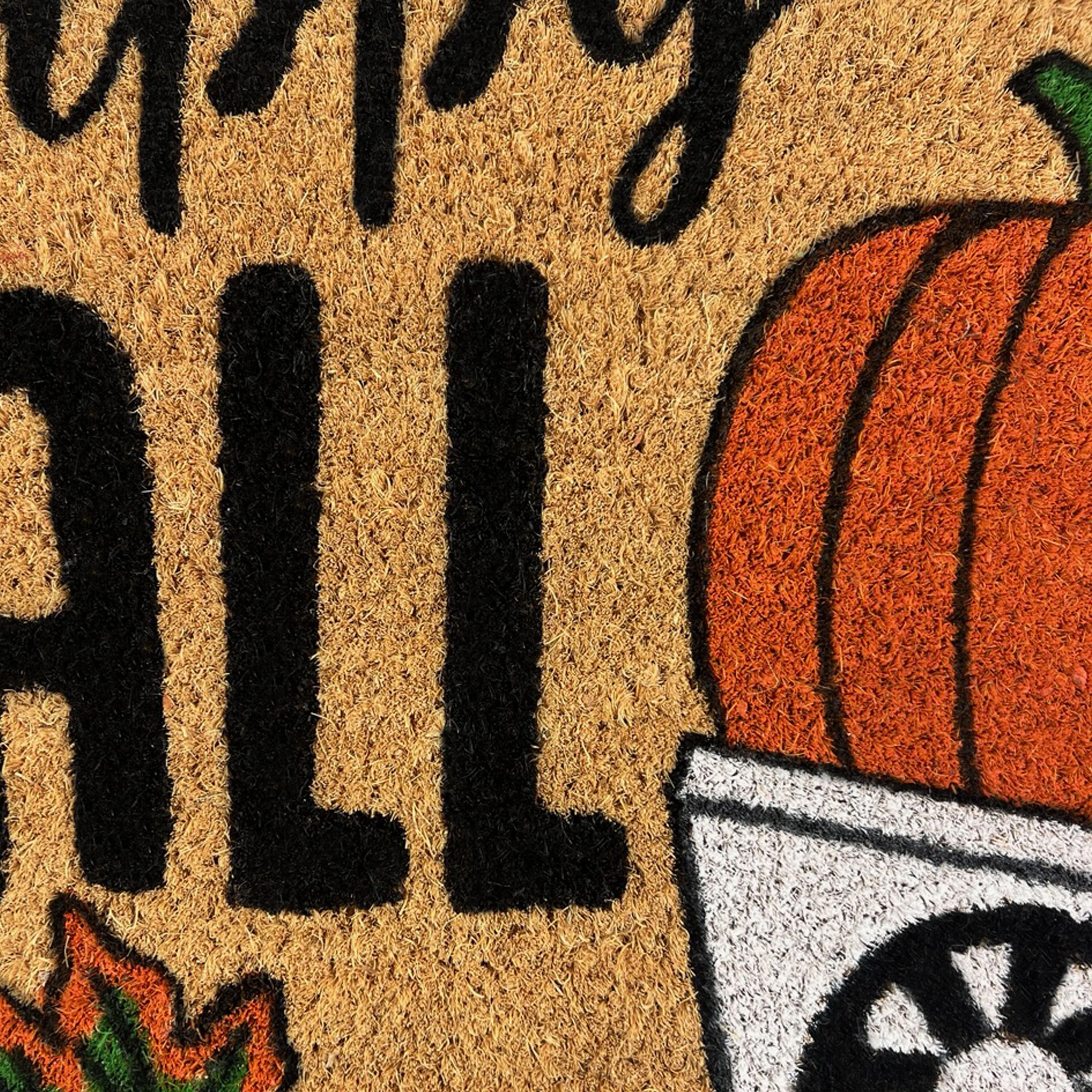 Kate Aurora Happy Fall Harvest Pumpkin Bristled Outdoor All Season Welcome Mat - 18"x30"