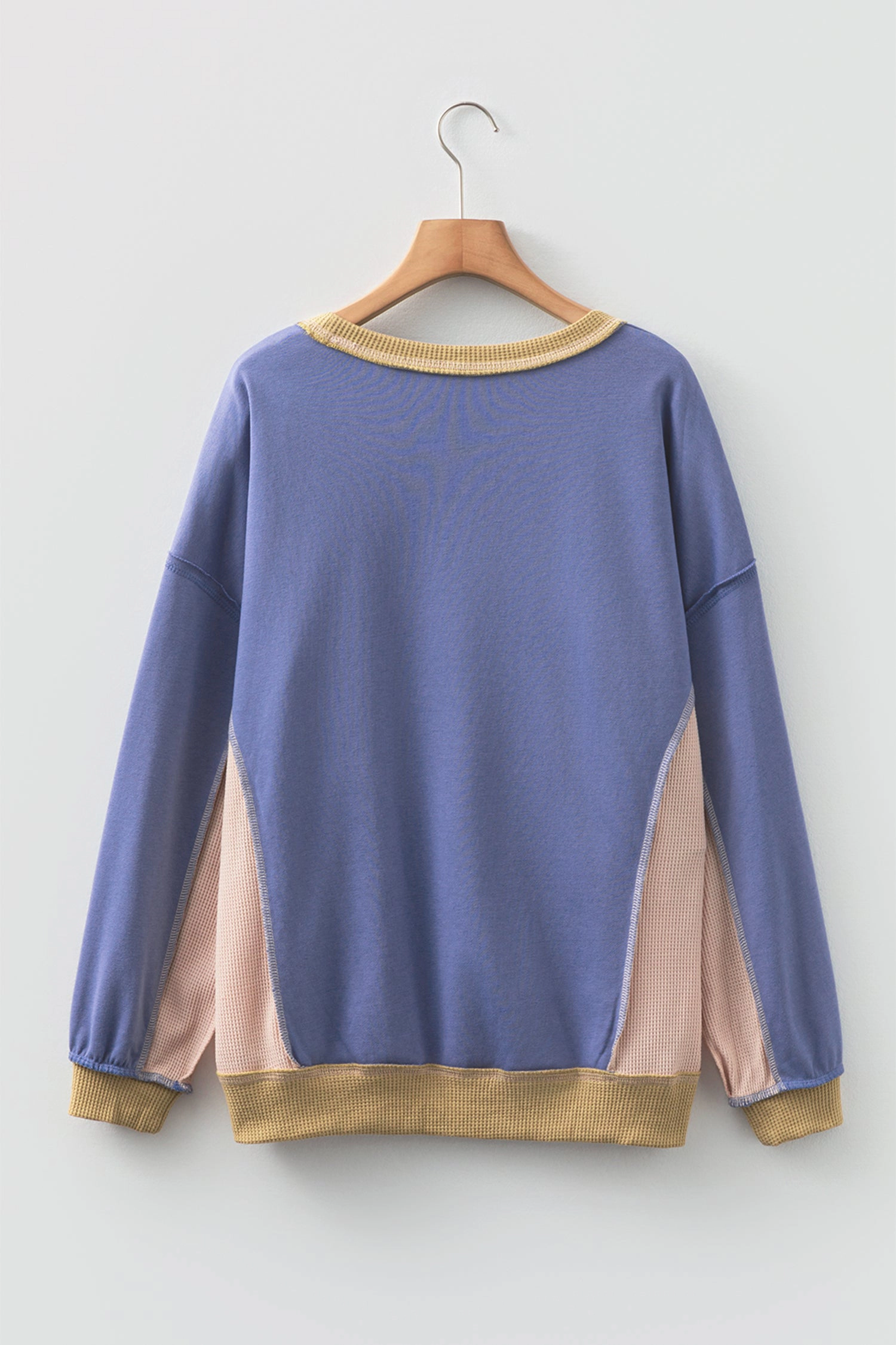 Threaded Pear Women's Alaina Waffle Patchwork Oversize Sweatshirt