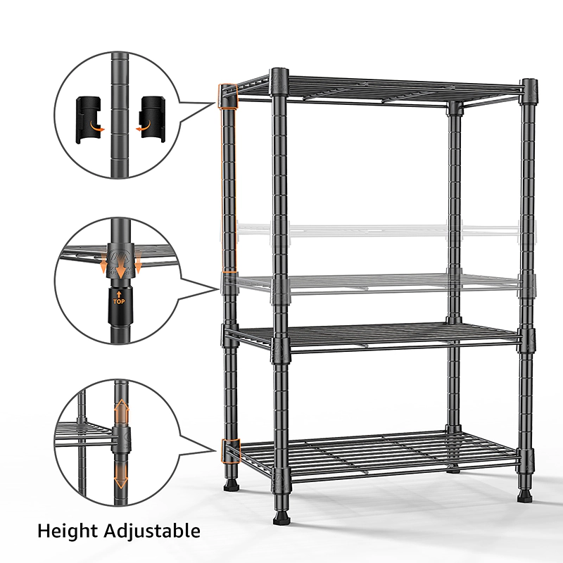 Flynama 3 Tier Utility Wire Shelving 26.4H x 17.7W x 11.8D in 450 LBS Steel Rack for Home Kitchen and Office in Grey