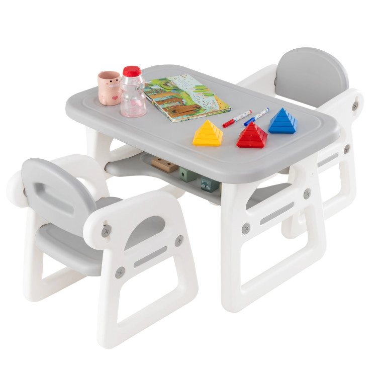 Hivvago Kids Table And Chair Set With Building Blocks