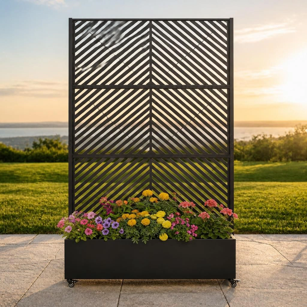 WOW PIONEER Tall Freestanding Metal Planter