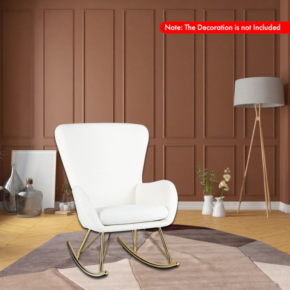 Hivvago Nursery Rocker Chair with Curved Back and Supportive Armrests