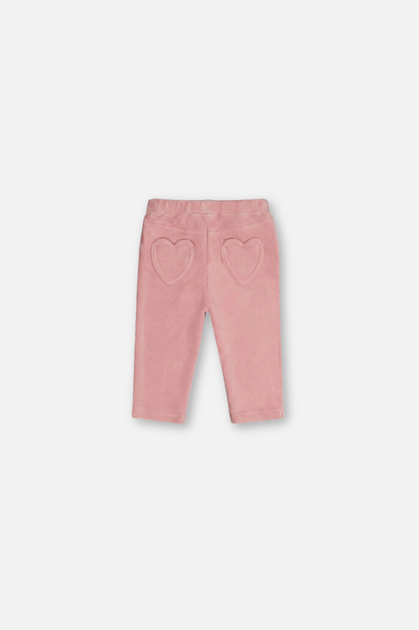 Deux par Girls Ribbed Stretch Velour Treggings with Heart Pockets