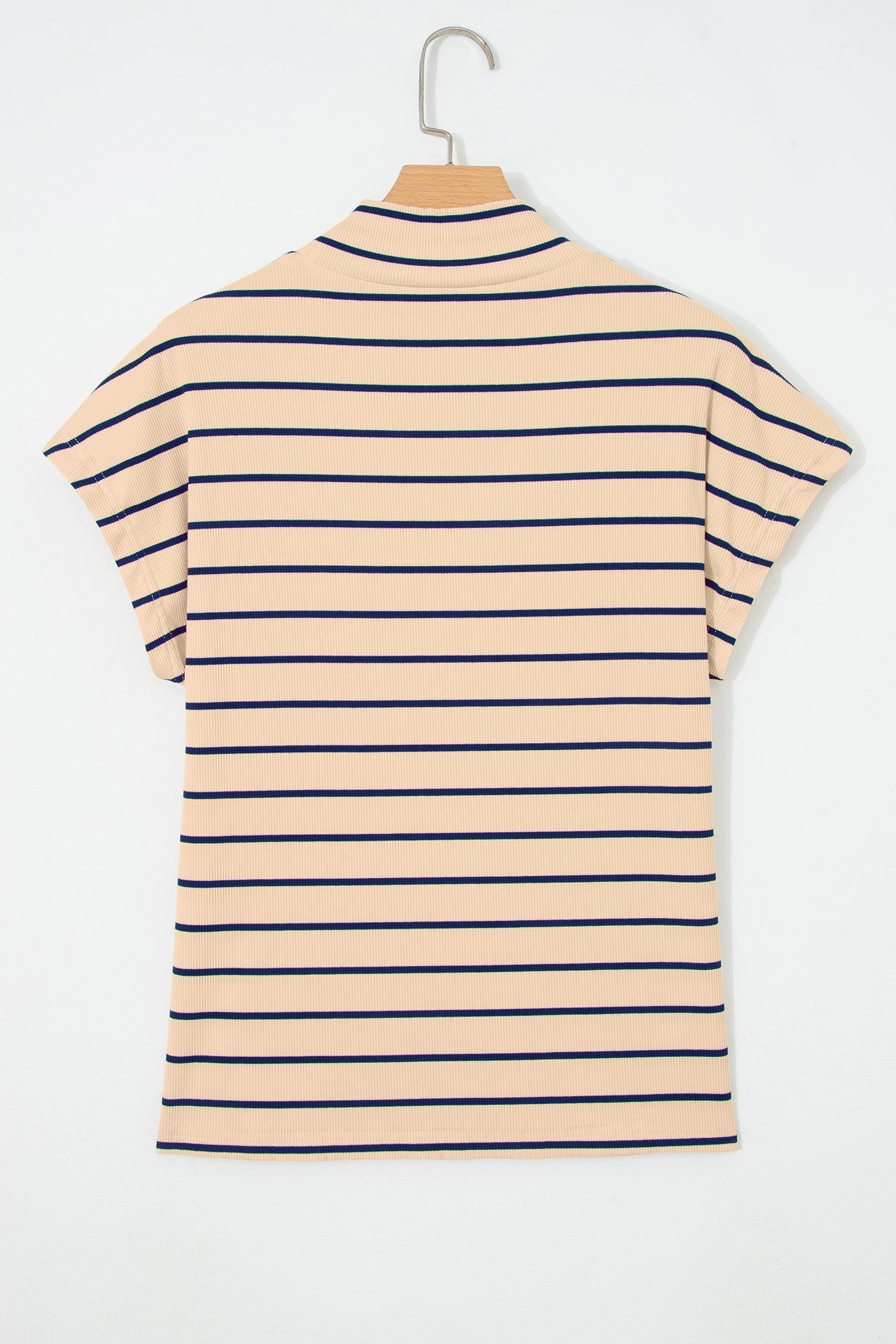 Threaded Pear Womens Kadence Loose Short-Sleeve Striped Top - Khaki Stripe