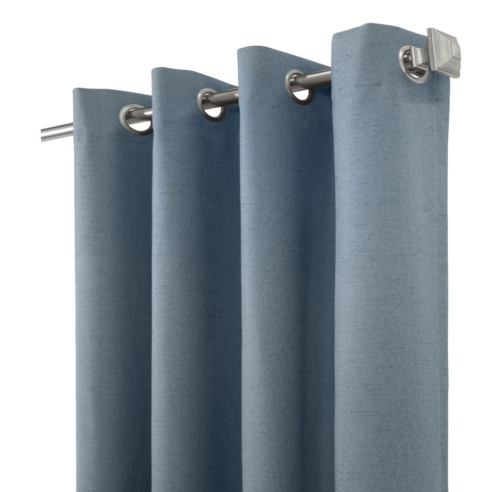 Thermaplus Ventura Blackout Grommet Curtain Panel Pair Frame Windows with Subtle Slub Textured Motif 78" x 84" Blue