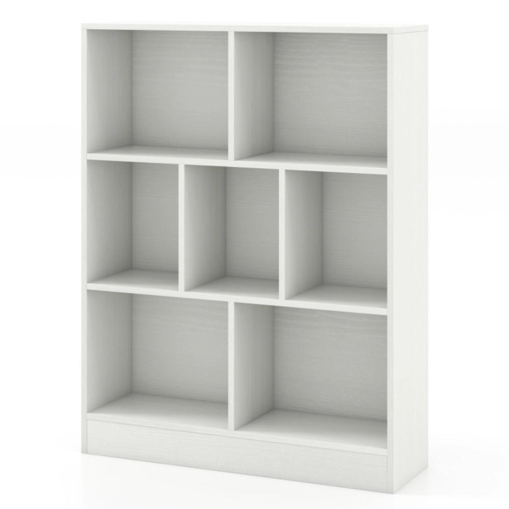 Hivvago 7-Section Freestanding Bookshelf for Kids Room Classroom Daycare Nursery-White