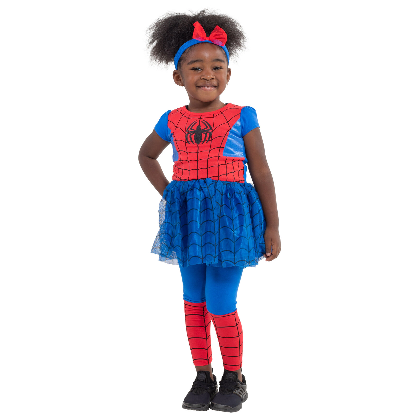 Marvel Spider-Man Girls' Cosplay Tutu Dress and Leggings Set
