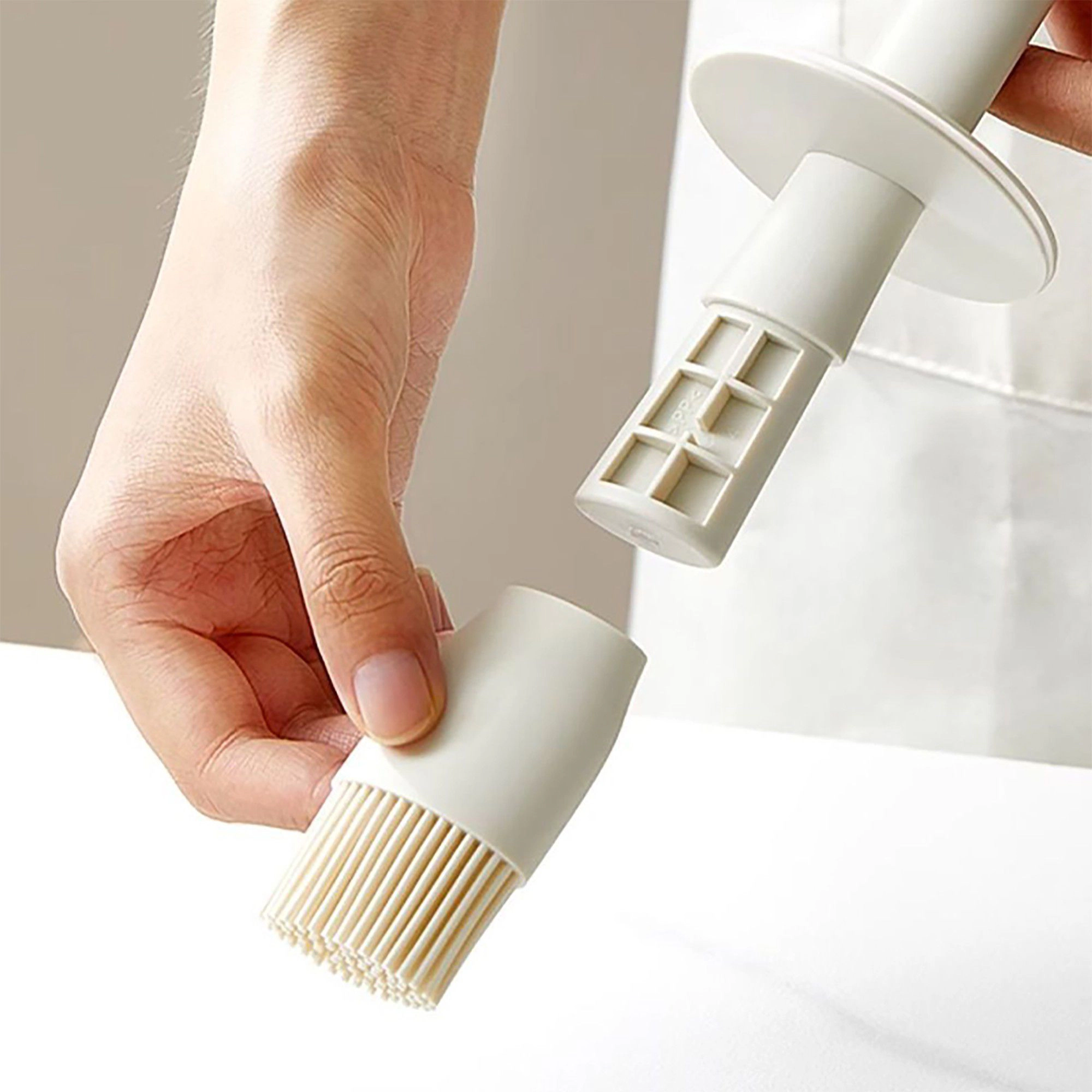 Alilang Women Kitchen Oil Brush with Built-In Container and Press Handle