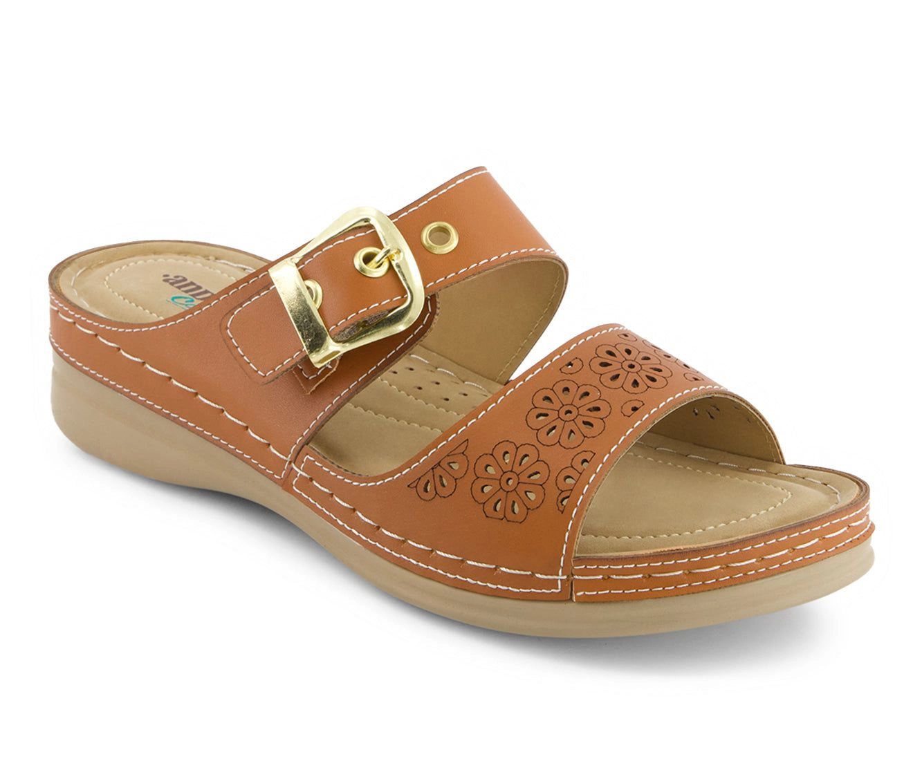 Andrea Womens Double Strap Comfort Sandals