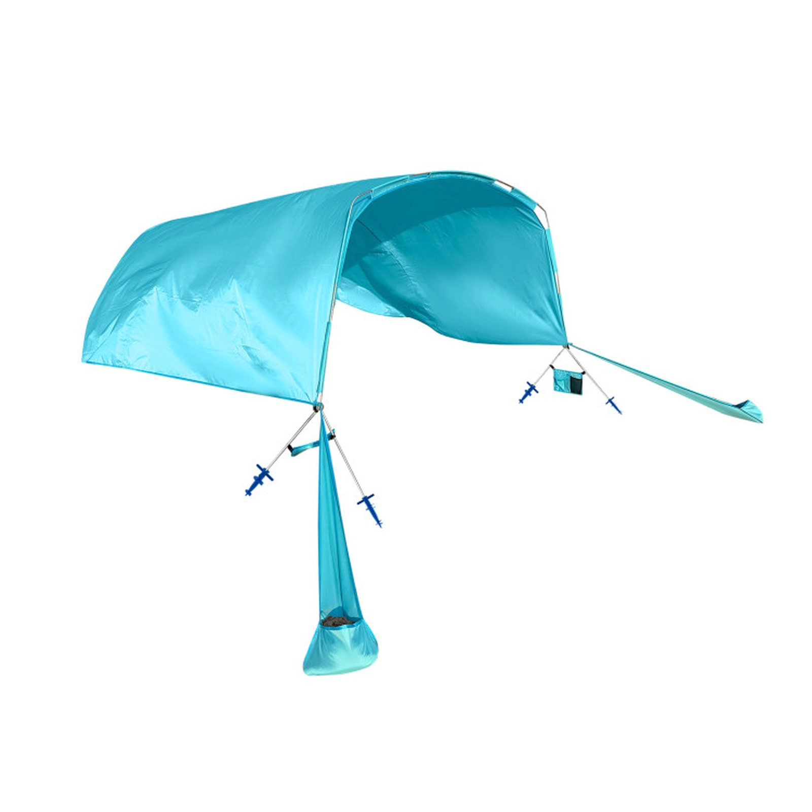 SUGIFT Blue 10-ft x 6.5-ft Wind Powered Beach Tent Sun Shelter Canopy with Sand Anchors and Carry Bag