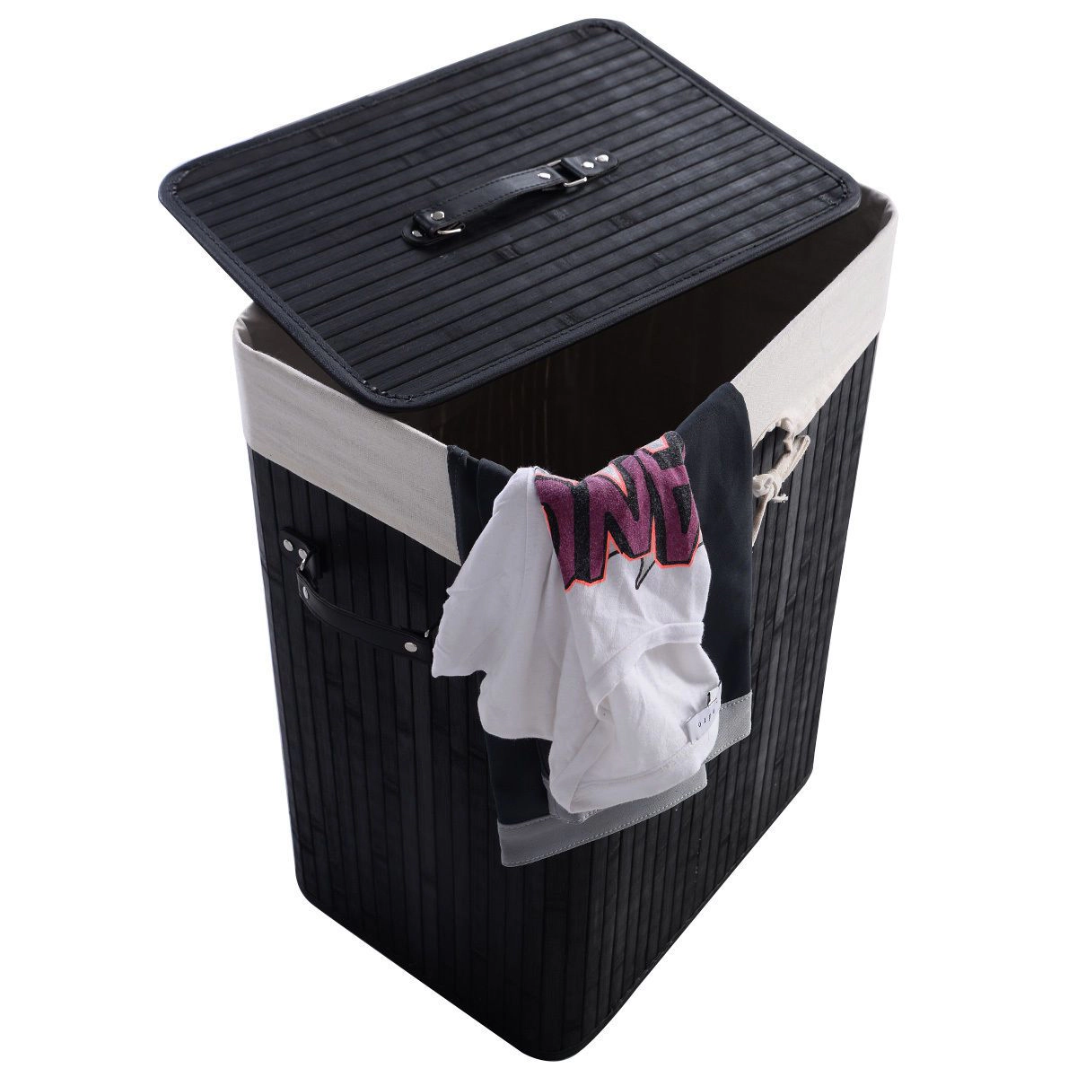SlickBlue Large Wicker Laundry Basket with Liner Bag and Carry Handles