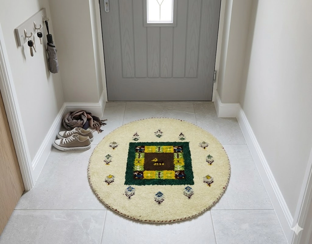 Magic Rugs 2'0 x 2'0 Hand Knotted Indo-Gabbeh Oriental Wool Round Rug