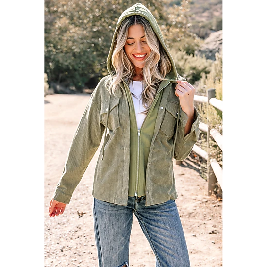 Threaded Pear Women's Undine Knit Textured Hooded Jacket