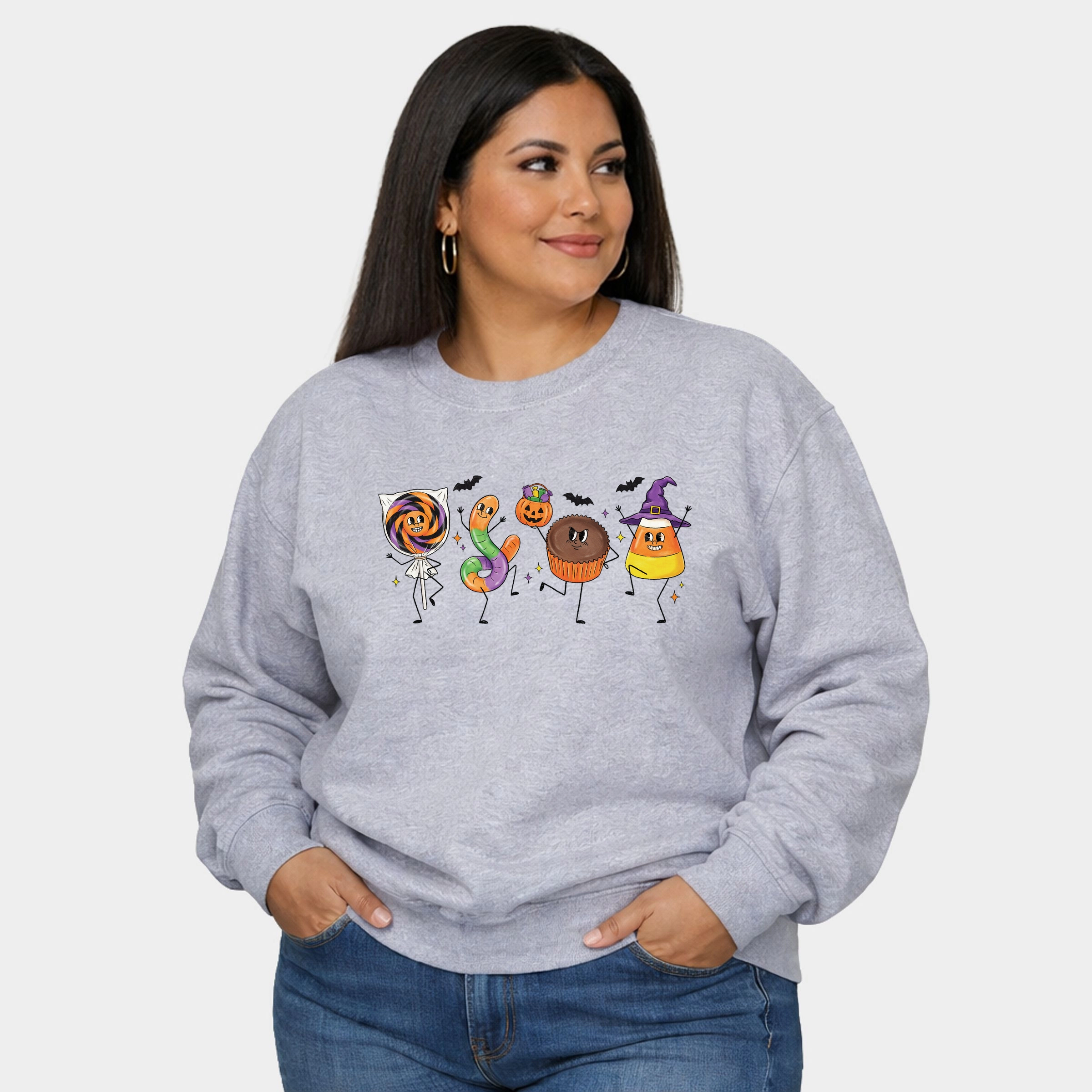 Simply Sage Market - Women's Plus Sized Graphic Sweatshirt Candy Stick Figures