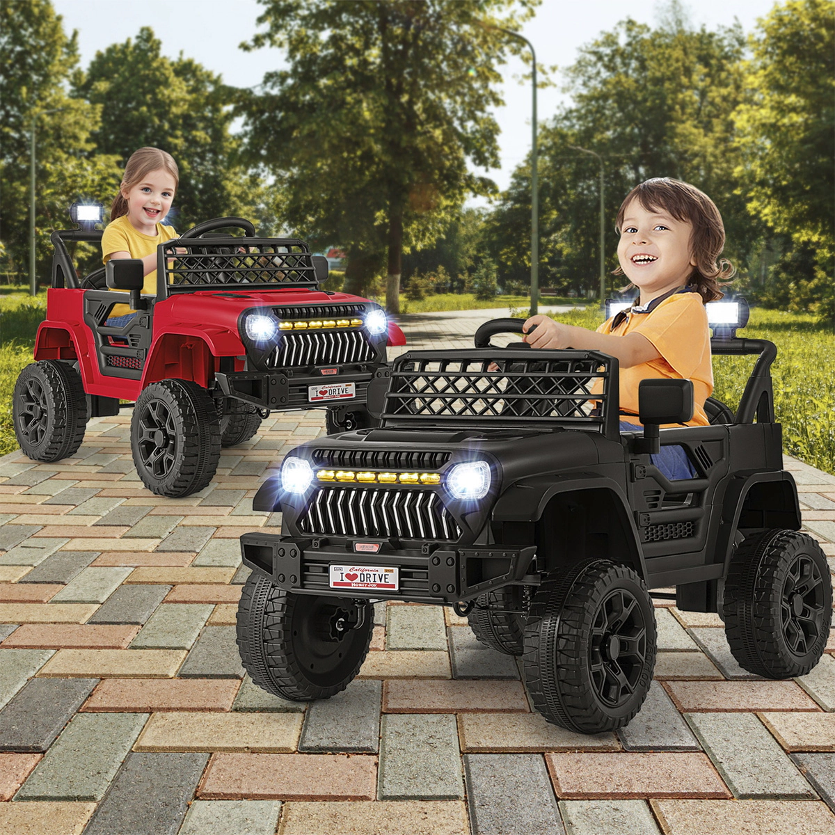 SUGIFT 12V Kids Ride-On Truck Car with Dual Motors Parental Remote and Music Player 66-lb Capacity Ages 3+ Black