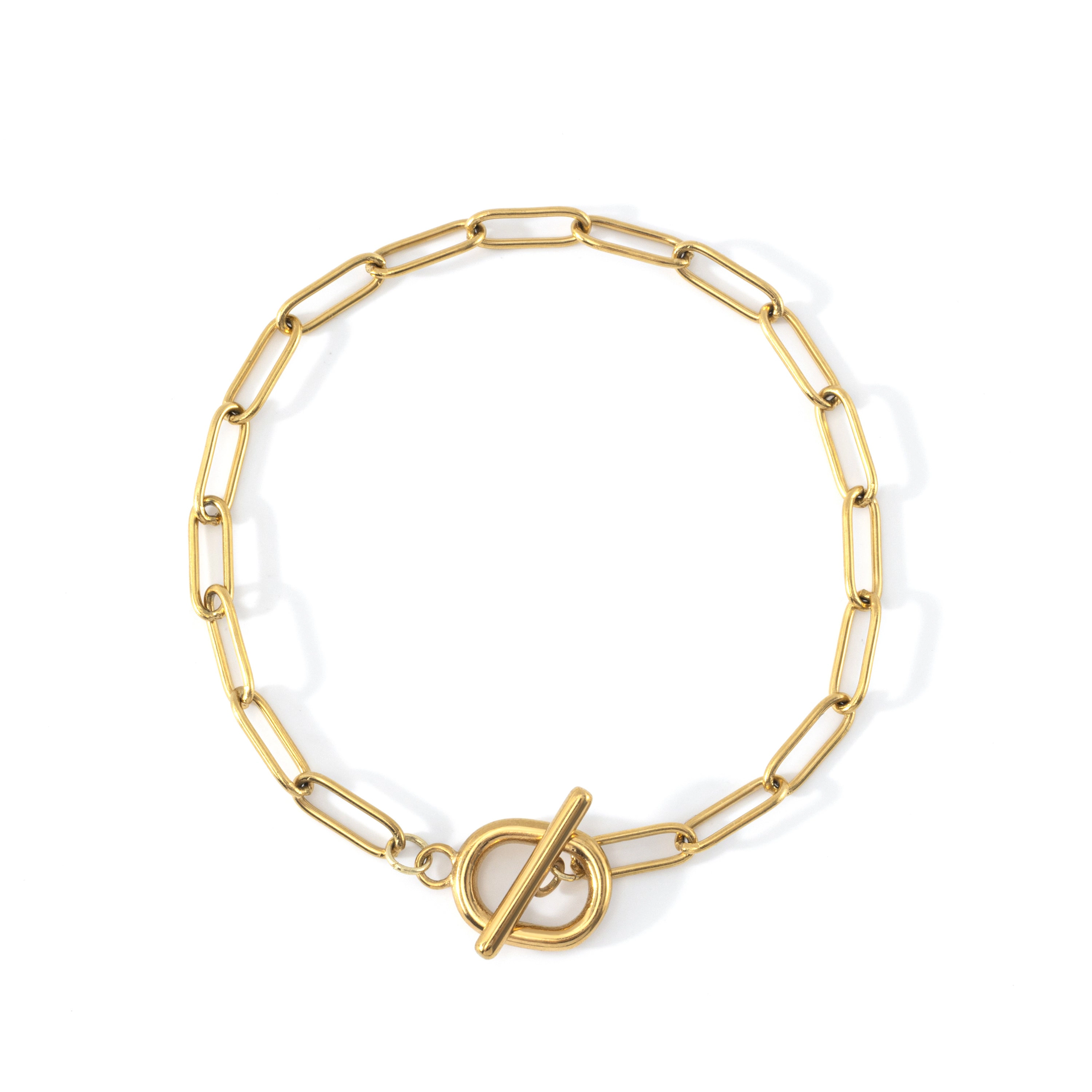 Mint & Lily Women's Toggle Clasp Paperclip Chain Bracelet