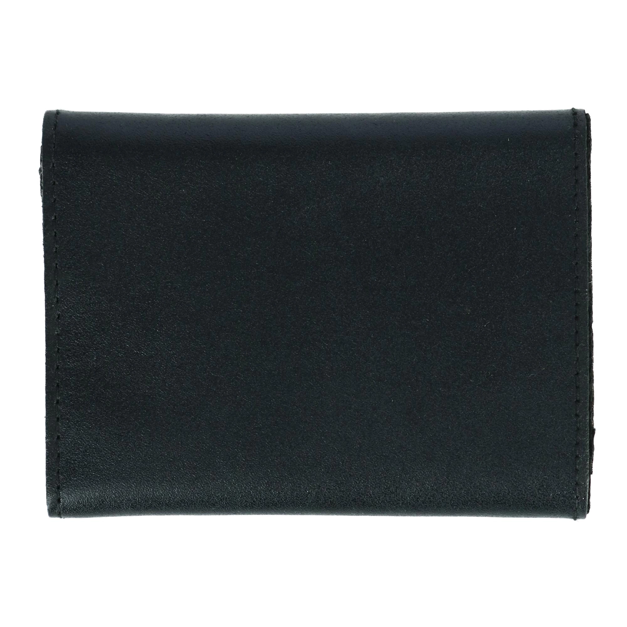 CTM Men's Leather Eagle Print Trifold Double Snap Chain Wallet