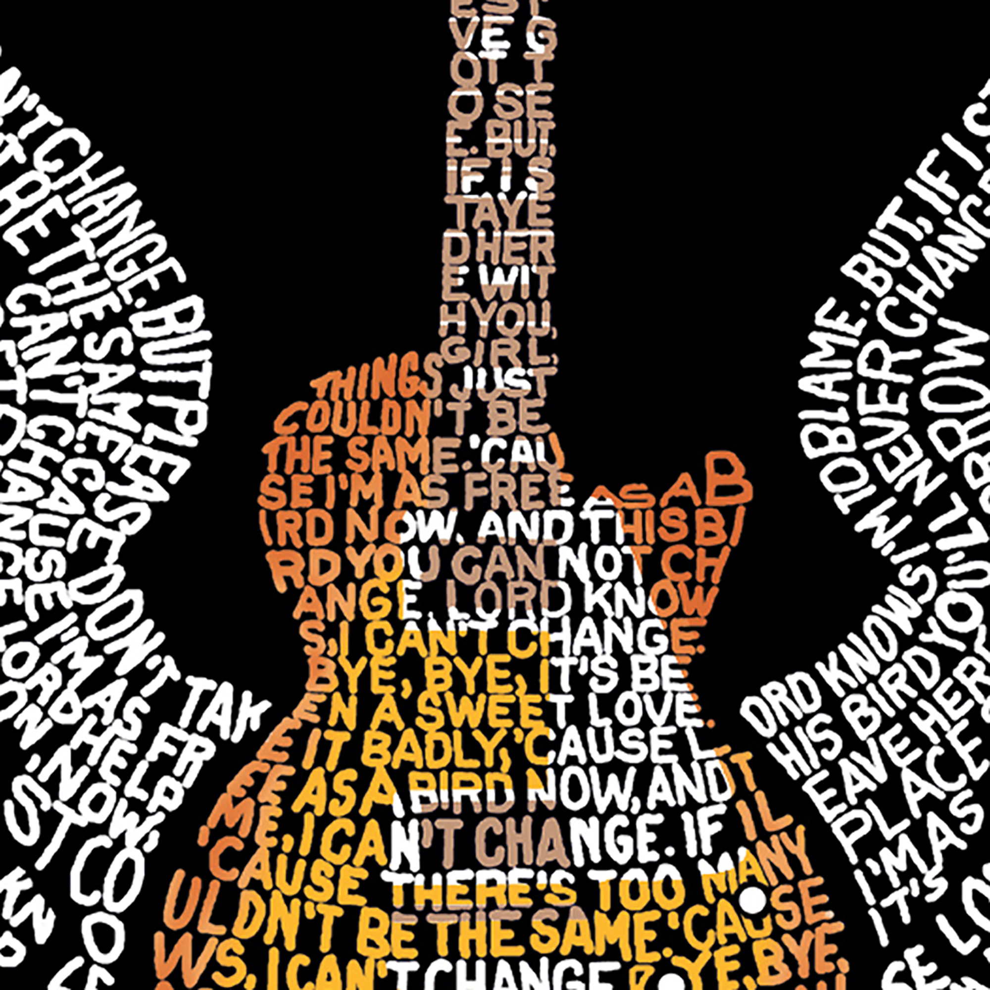 LA Pop Art LYRICS TO FREEBIRD - Men's Word Hooded Sweatshirt