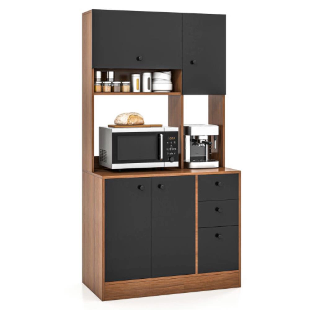 Hivvago 71 Inch Kitchen Pantry With 3 Storage Cabinet And Deep Drawers