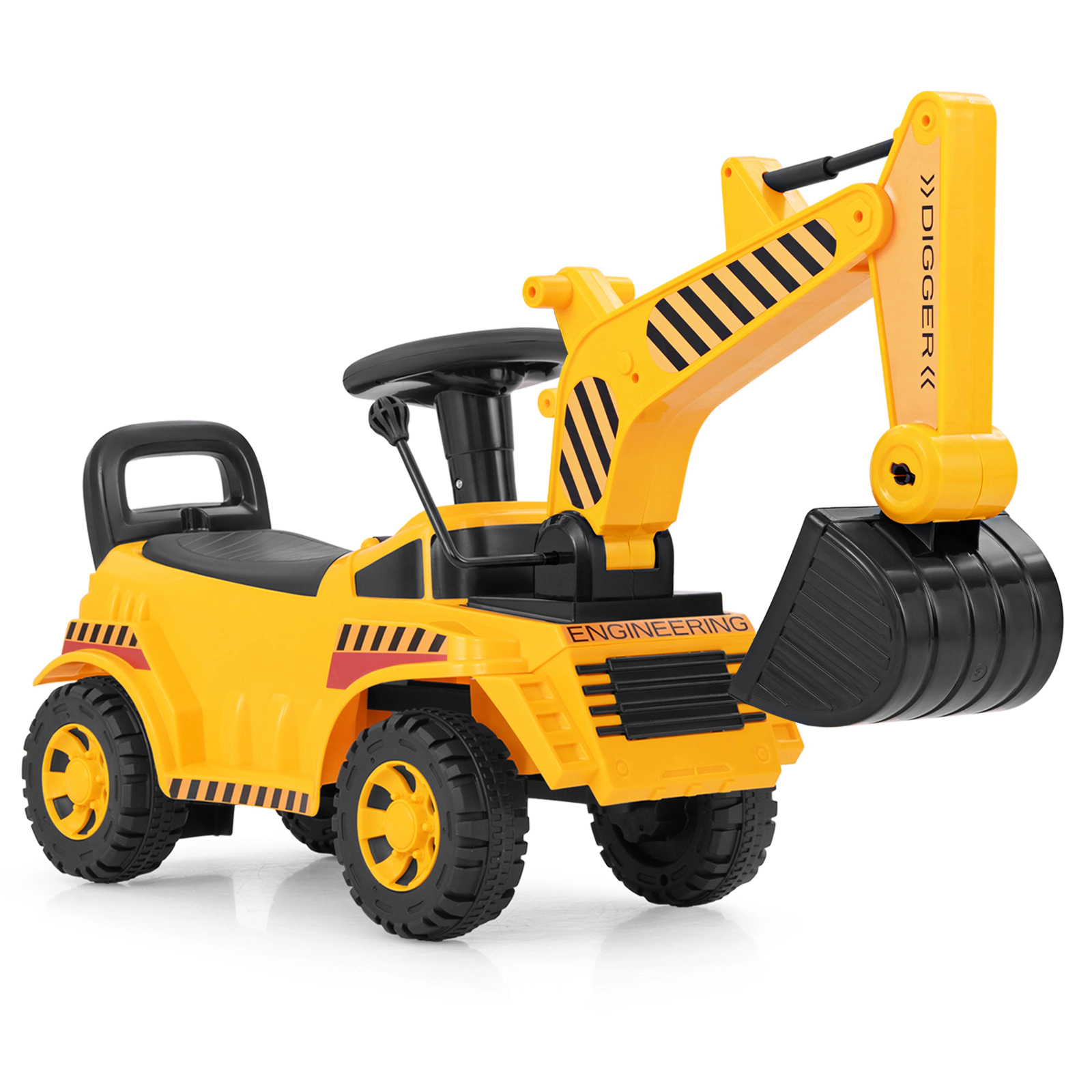 LJG Kids Ride on Excavator with Adjustable Shovel
