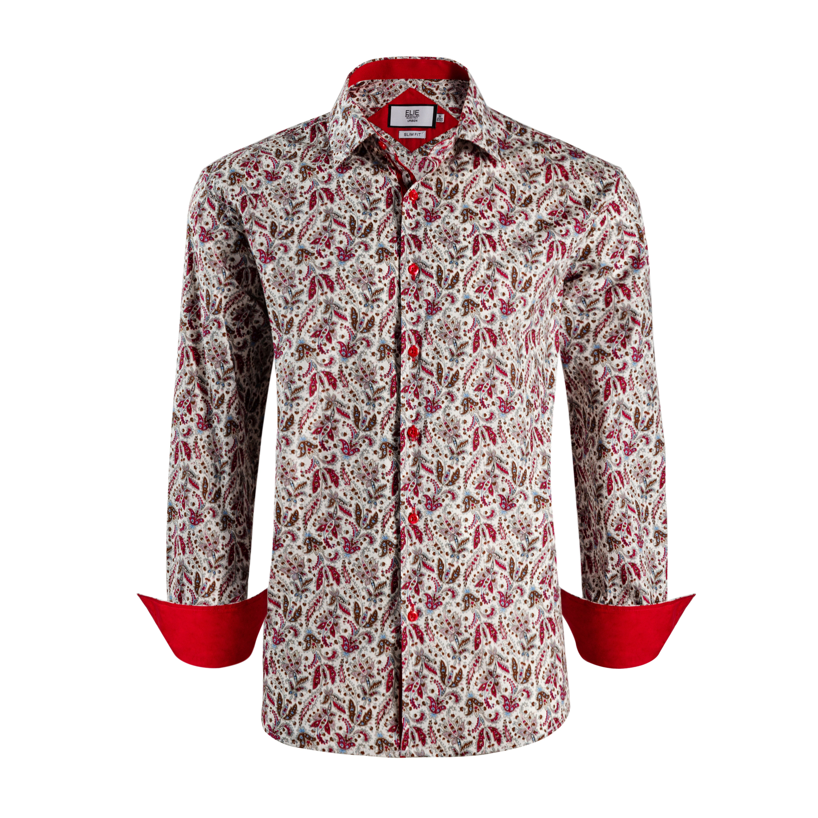 Elie Balleh Boys Slim Fit Paisley Sport Shirt