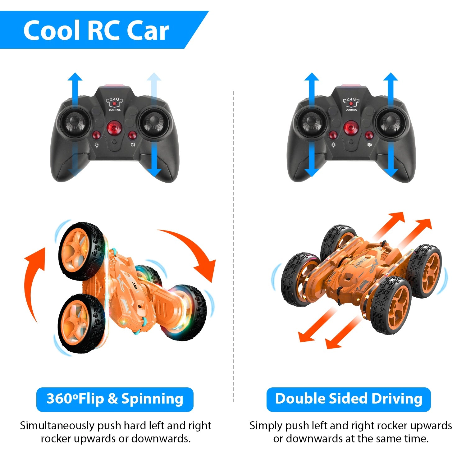 GBruno 2-in-1 Stunt Car Remote Control Off-Road Racer