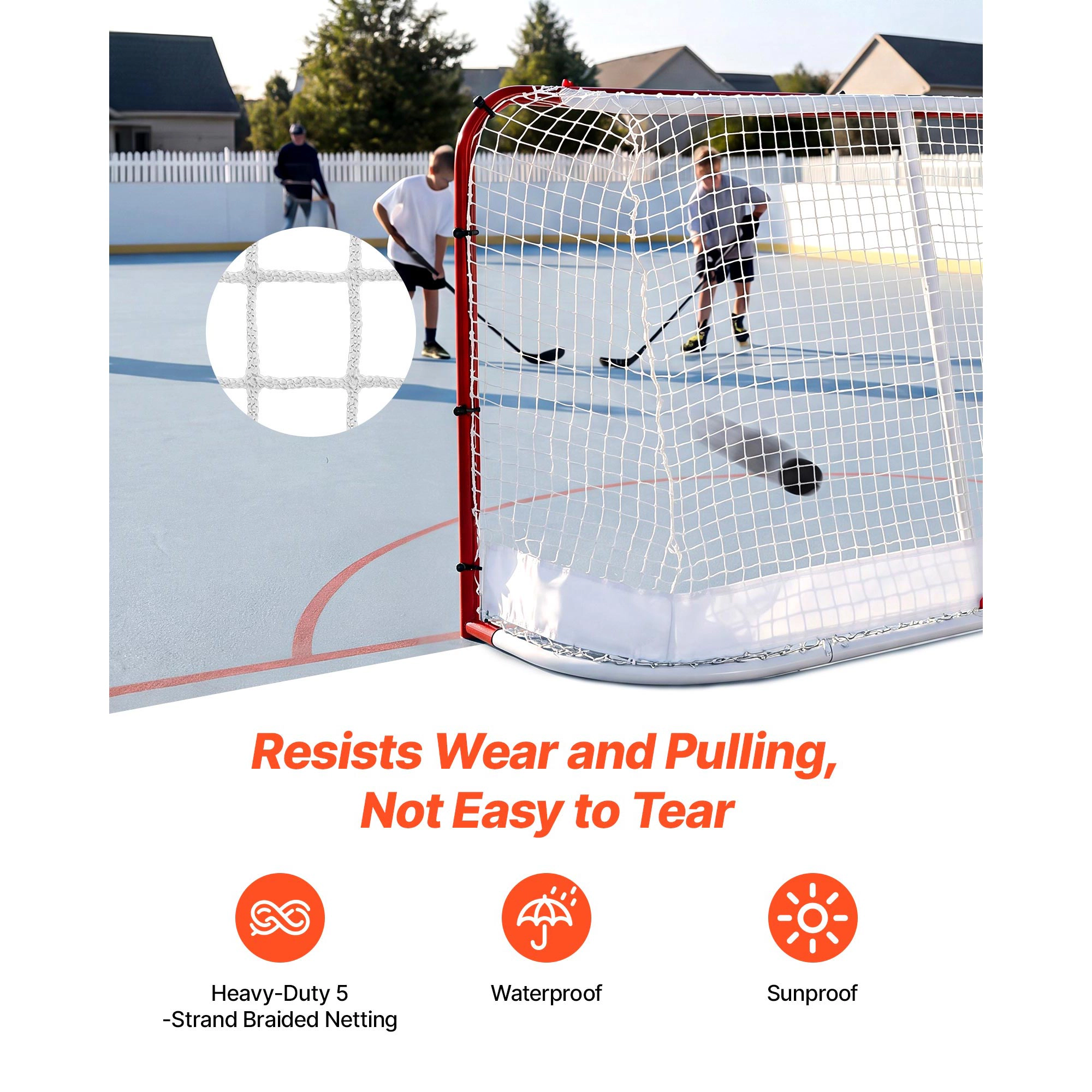 HONGGE Street Hockey Goal Heavy-Duty Steel Street + Roller Hockey Nets Durable Hockey Net for Indoor Outdoor Use