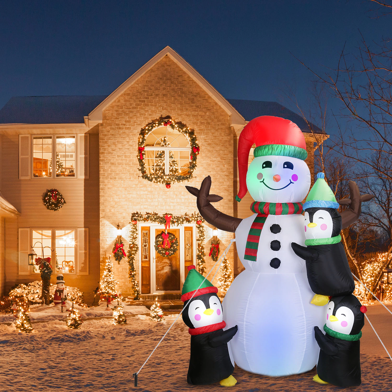 GBruno 5.9ft Inflatable Snowman Penguin Decoration