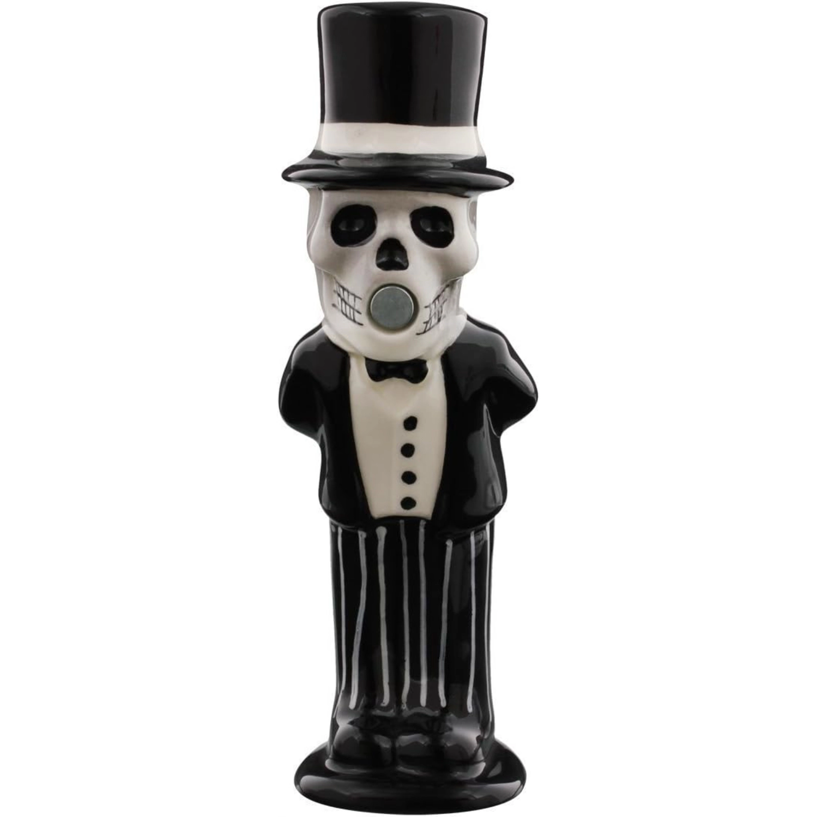 Pacific Giftware Bride and Groom Love Never Dies Skeletons Kissing Magnetic Ceramic Salt and Pepper Shakers