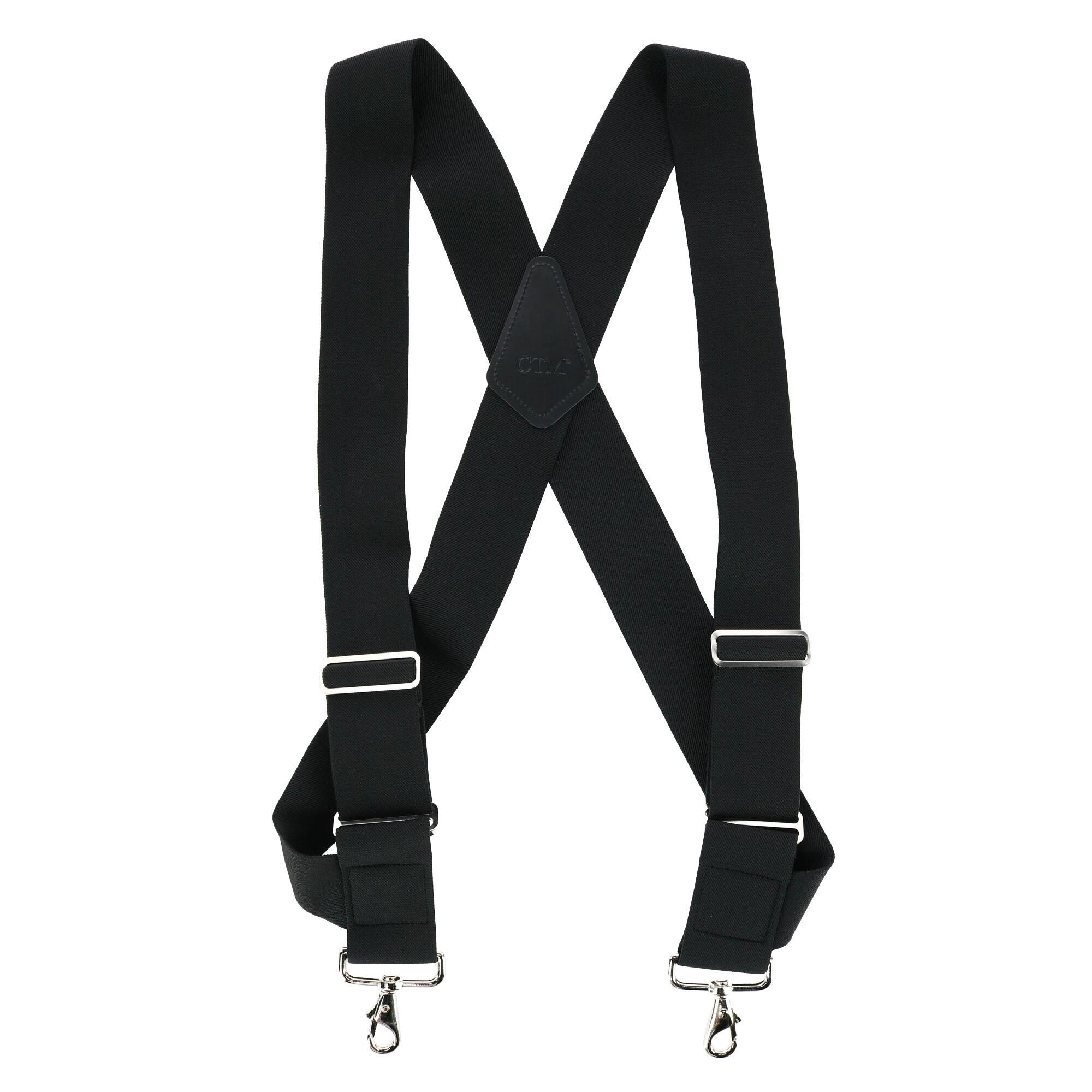 CTM Men's Elastic Side Clip Metal Swivel Hook Trucker Suspenders