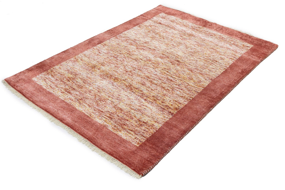 Magic Rugs Maroon Red Border Tribal 4'6X6'5 Indo-Gabbeh Oriental Rug