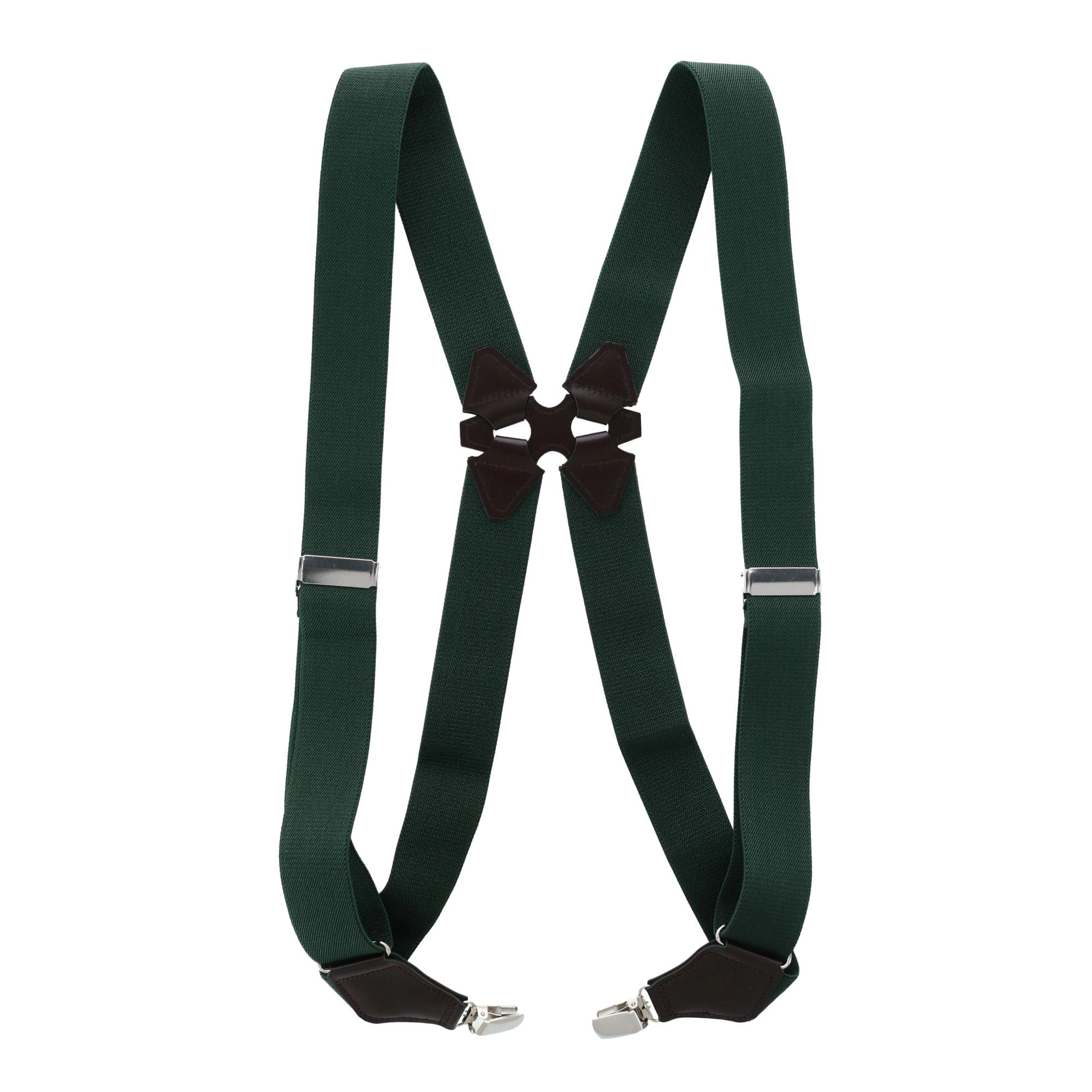Aisenin Men's Elastic Solid Color Dress Ubee Side Clip Suspenders