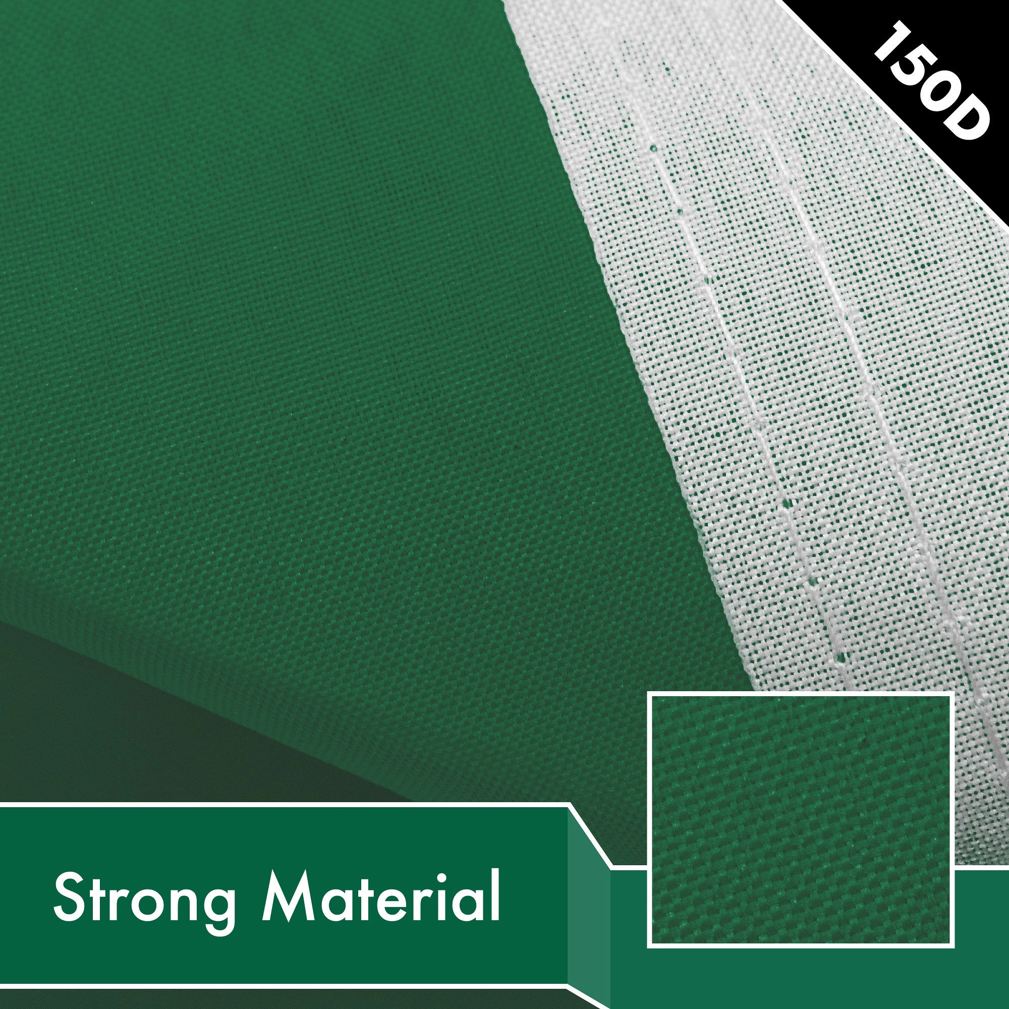 G128 Solid Dark Green Flag - 2.5x4 ft, LiteWeave Pro 150D Polyester, Brass Grommets, Indoor/Outdoor