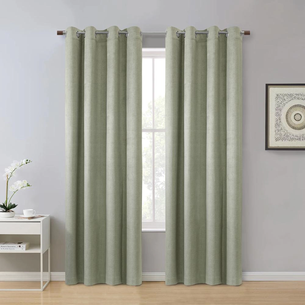 Thermaplus Paris 100% Blackout Window Treatment Grommet Curtain Panel for Bedroom Livingroom 52" x 84" Taupe