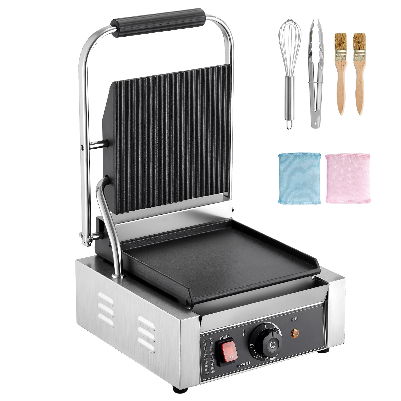 HONGGE Commercial Panini Grill, Electric Sandwich Panini Maker