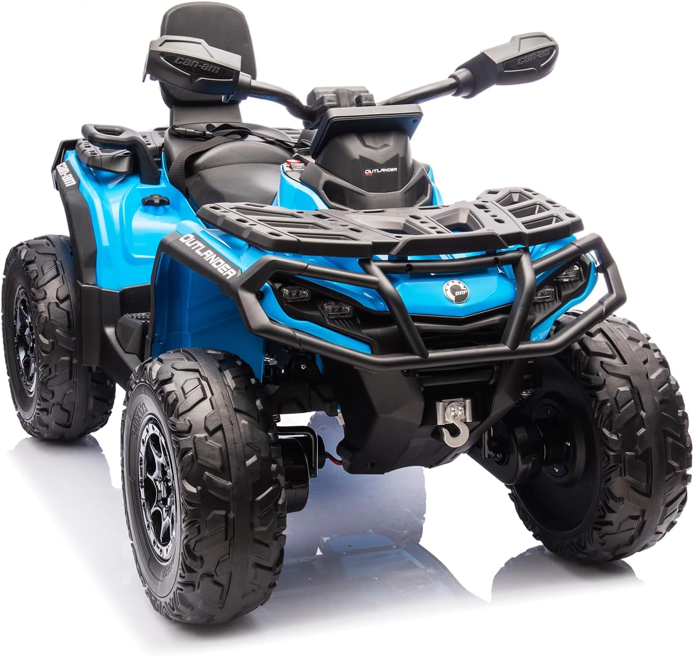 12V Licensed Can-Am Kids Electric ATV, 2-Seater Ride-On Car, 2×200W Motors, LED Lights, Music & Suspension