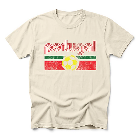 Simply Sage Market - Men's Garment Dyed Graphic T-Shirt - Portugal Soccer Flag