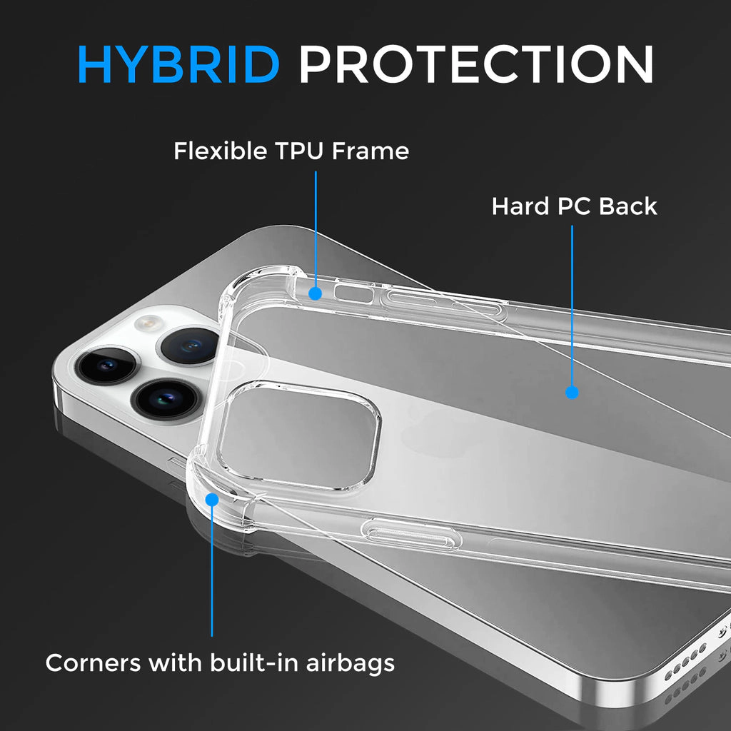 Alpha Digital Made for iPhone 14 Series, 360 Protection Shockproof - Clear Phone Case