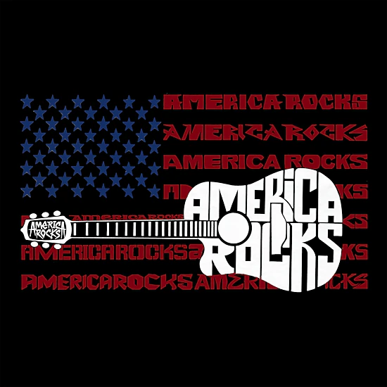 LA Pop Art Boy's Word Art Sweatshirt - America Rocks