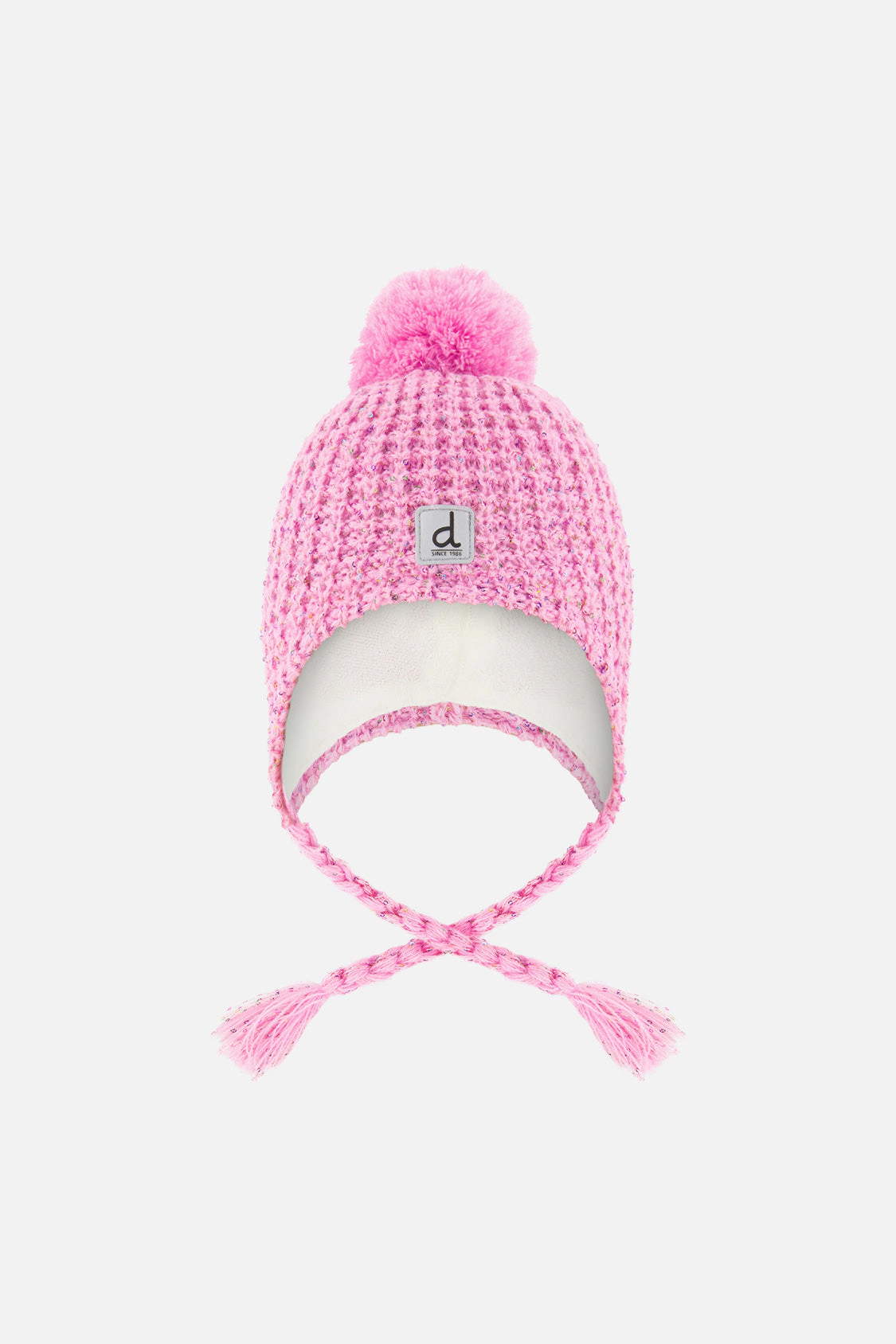 Deux par Girls Marled Winter Peruvian Knit Hat with Pompom