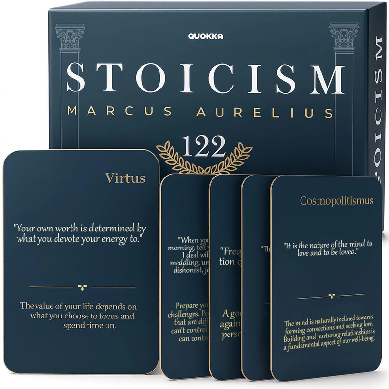 QUOKKA Stoicism Daily Desk Calendar – Inspirational Quotes & Reflection Prompts for Mindfulness and Self-Improvement