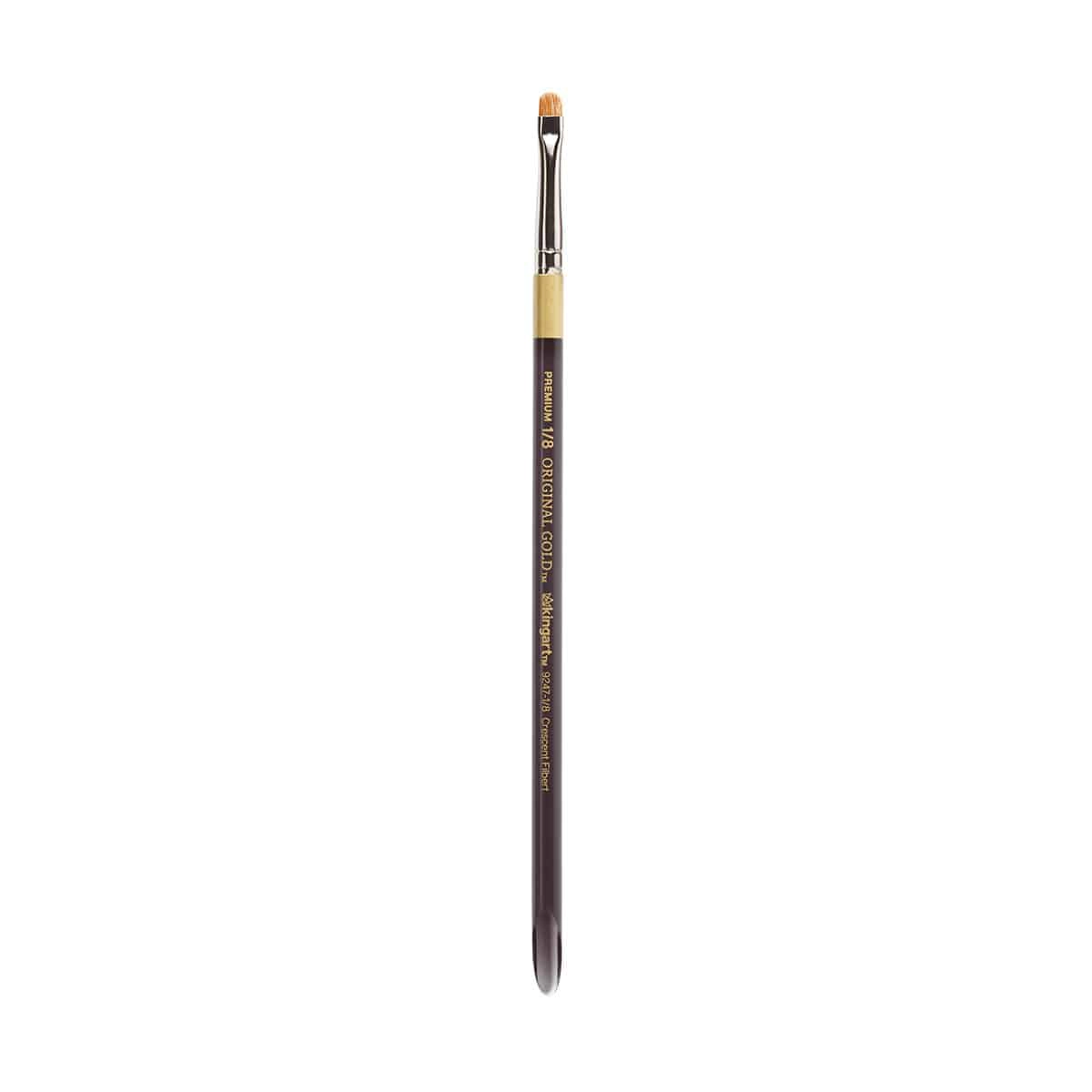 KINGART Original Gold 9247 Crescent Filbert Brush, Aqua Handle