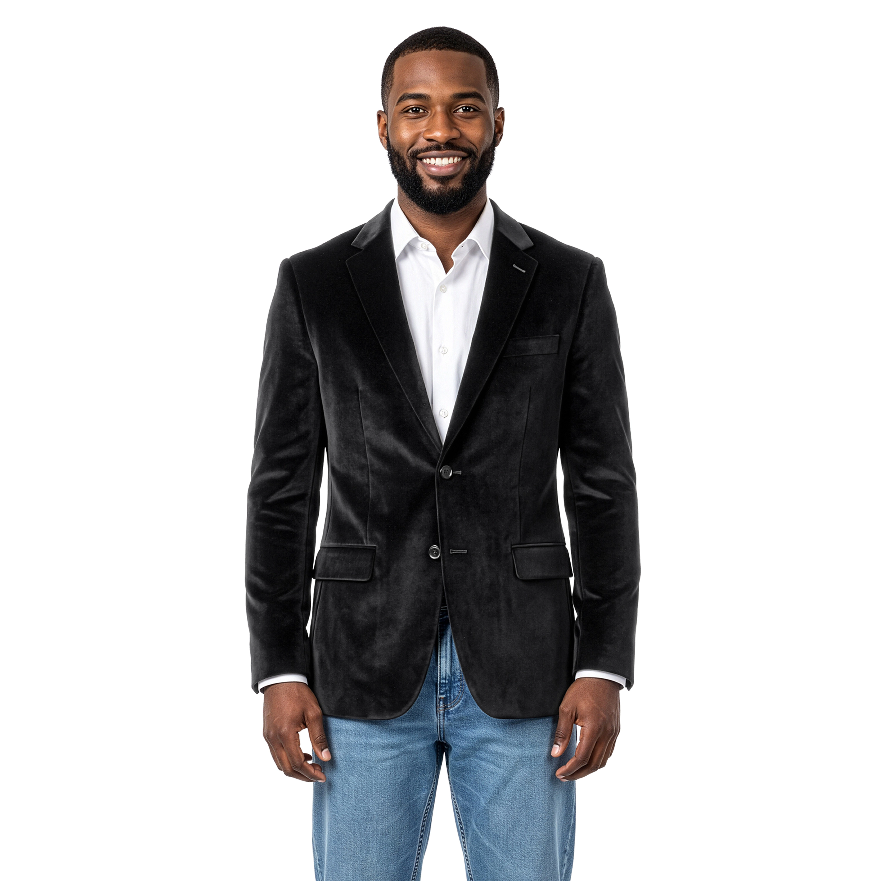 Tazzio Mens Velvet Two Button Jacket