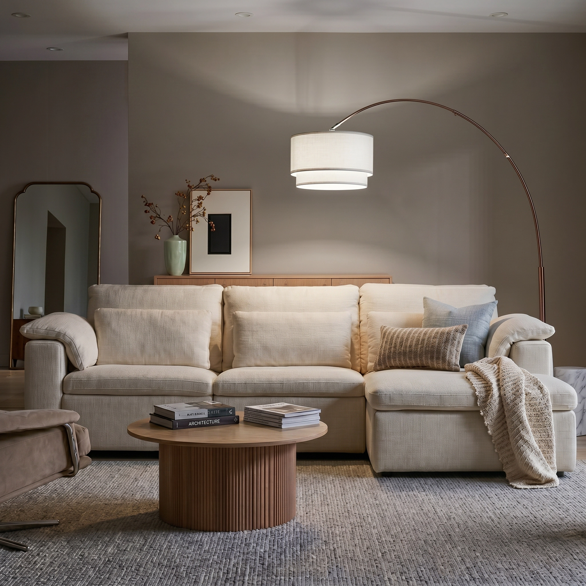 Brightech Mason Arc Marble Floor Lamp
