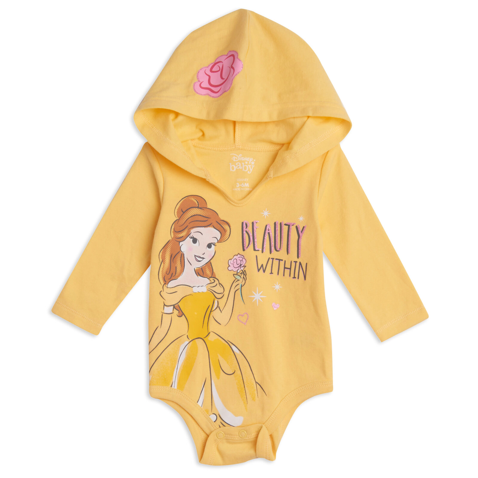 Disney Princess Baby Girls' 3-Pack Cosplay Hooded Bodysuits